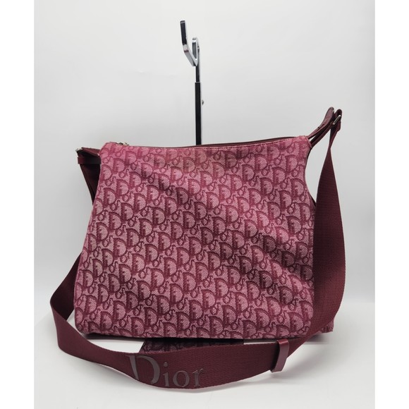 CHRISTIAN DIOR Burgundy Monogram Crossbody Bag 227DIOXAHB - Picture 1 of 12